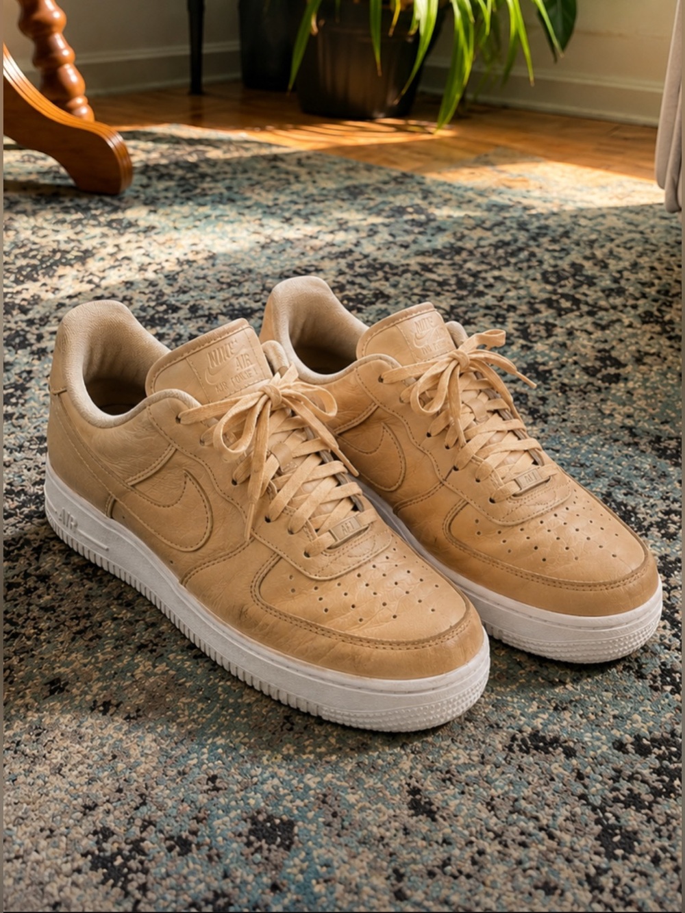 Nike Air Force 1 '07 Low Flax/Tan Leather Sneakers | Men's 11.5